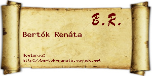 Bertók Renáta névjegykártya